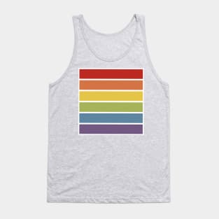 Retro Muted Color Striped Gay Pride Rainbow Tank Top